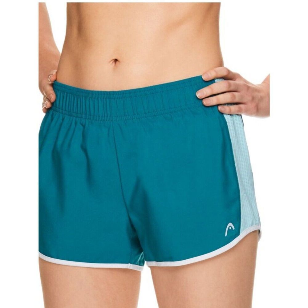 HEAD Women’s Blue+light Blue Stripe Running Athletic Moistwick Ally Short Size M